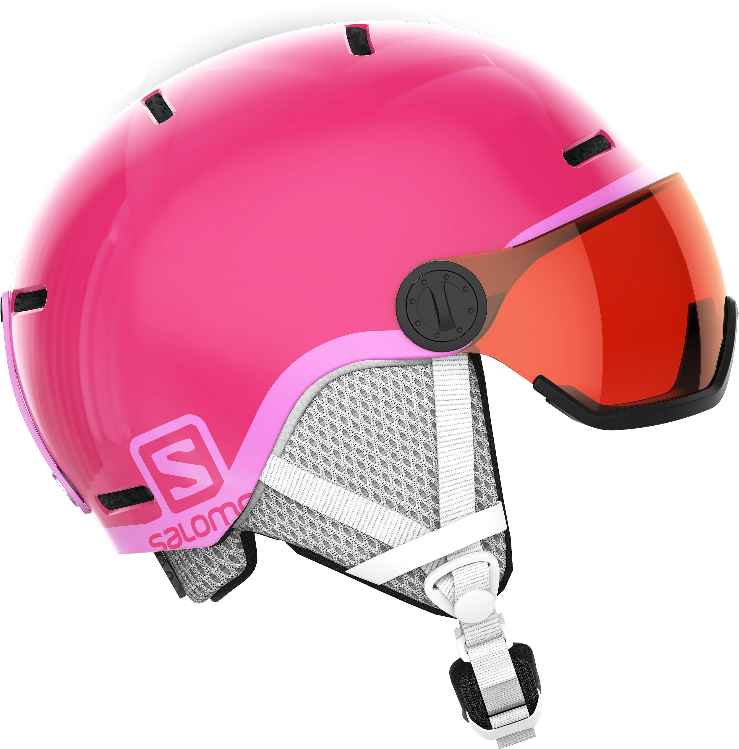 Salomon Grom Visor Glossy Pink/Univ. Skihjelm Barn 3 Salomon Grom Visor Glossy Pink/Univ. Skihjelm Barn